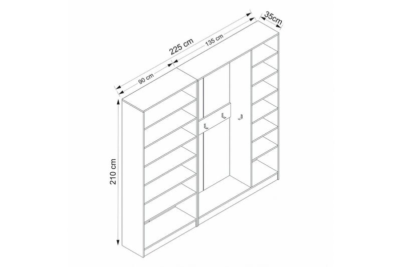 Fruitland Gangmøbelsett - Hvit - Møbler - Gangmøbler - Møbelsett til gang & entre