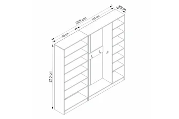 Fruitland Gangmøbelsett - Hvit - Møbler - Gangmøbler - Møbelsett til gang & entre