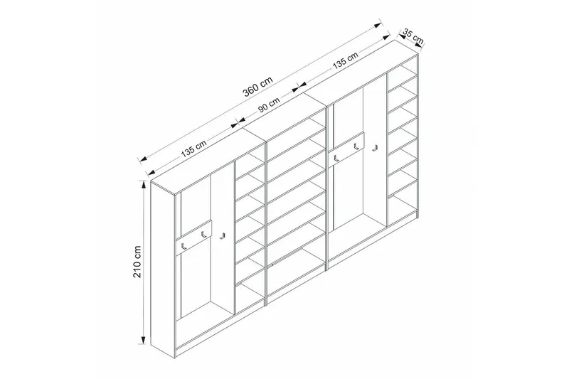 Fruitland Gangmøbelsett - Hvit - Møbler - Gangmøbler - Møbelsett til gang & entre