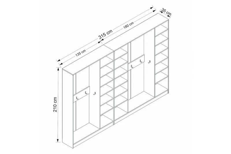 Fruitland Gangmøbelsett - Hvit - Møbler - Gangmøbler - Møbelsett til gang & entre