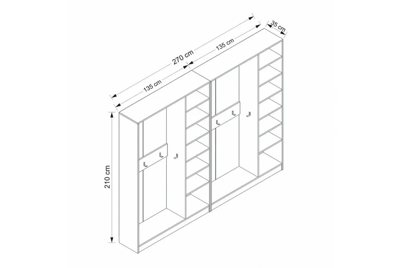Fruitland Gangmøbelsett - Hvit - Møbler - Gangmøbler - Møbelsett til gang & entre