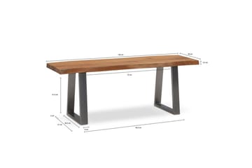 Garderobebenk Wohnling Solid Akasietre 120 cm Treetopp Hall Sølv, rette løpere - Sølv, rette løpere - Møbler - Gangmøbler - Gangbenk