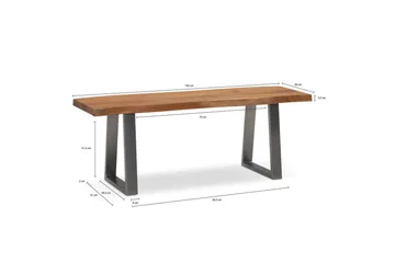 Garderobebenk Wohnling Solid Akasietre 120 cm Treetopp Hall Sølv, rette løpere - Sølv, rette løpere - Møbler - Gangmøbler - Gangbenk