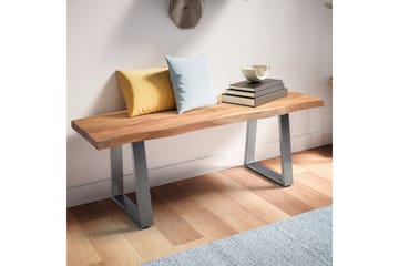 Garderobebenk Wohnling Solid Akasietre 120 cm Treetopp Hall Sølv, rette løpere - Sølv, rette løpere - Møbler - Gangmøbler - Gangbenk