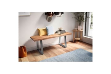 Garderobebenk Wohnling Solid Akasietre 120 cm Treetopp Hall Sølv, rette løpere - Sølv, rette løpere - Møbler - Gangmøbler - Gangbenk