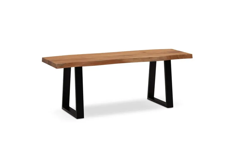 Garderobebenk Wohnling Solid Akasietre 120 cm Treetopp Hall Svart, Rett Løpere, Svart, Rett Løpere