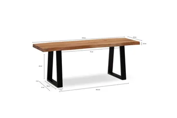 Garderobebenk Wohnling Solid Akasietre 120 cm Treetopp Hall Svart, Rett Løpere - Svart, Rett Løpere - Møbler - Gangmøbler - Gangbenk