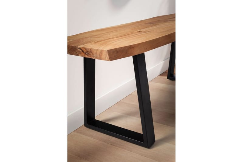 Garderobebenk Wohnling Solid Akasietre 120 cm Treetopp Hall Svart, Rett Løpere - Svart, Rett Løpere - Møbler - Gangmøbler - Gangbenk