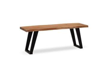 Garderobebenk Wohnling Solid Akasietre 120 cm Treetopp Hall Svart, vinklet løper - Svart, vinklet løper - Møbler - Gangmøbler - Gangbenk