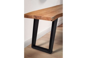 Garderobebenk Wohnling Solid Akasietre 120 cm Treetopp Hall Svart, vinklet løper - Svart, vinklet løper - Møbler - Gangmøbler - Gangbenk