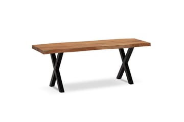 Garderobebenk Wohnling Solid Akasietre 120 cm Treetopp Hall Svart, X-ramme - Svart, X-ramme - Møbler - Gangmøbler - Gangbenk