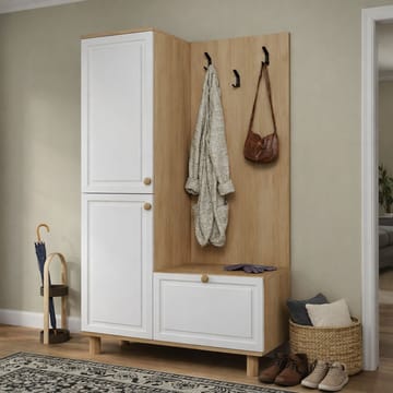 Garderobestativ Hanah Home Forma (90 x 173 x 37 cm) Hvit eik - Hvit og eik - Møbler - Gangmøbler - Møbelsett til gang & entre