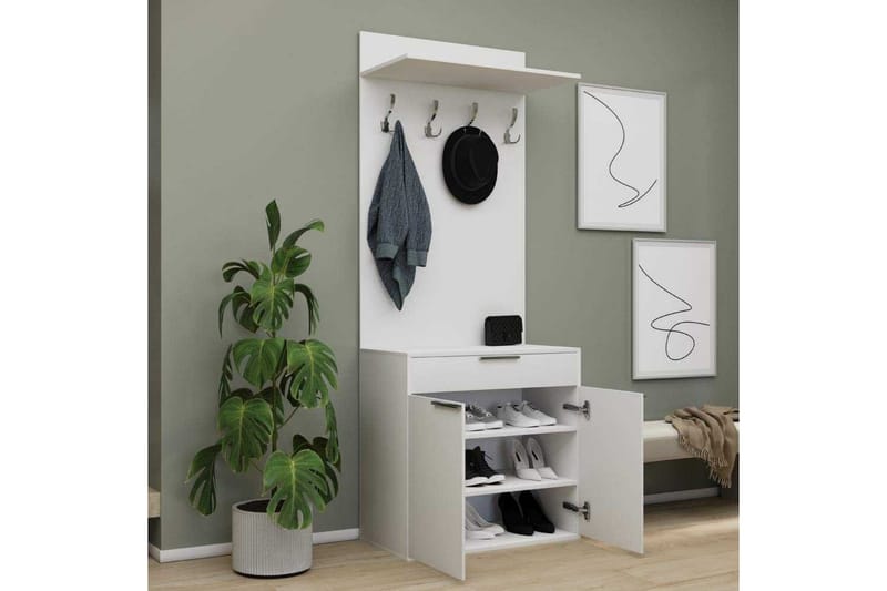 Garderobestativ Salen Hvit - Hvit - Møbler - Gangmøbler - Møbelsett til gang & entre