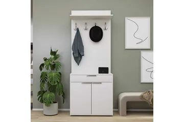 Garderobestativ Salen Hvit - Hvit - Møbler - Gangmøbler - Møbelsett til gang & entre