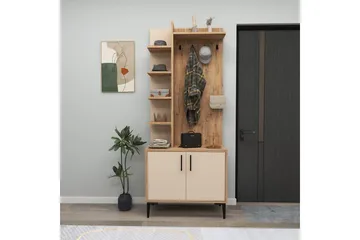 Garderobestativ Windholm Atlantic Furu / Beige - Beige/Lysfarget tre - Møbler - Gangmøbler - Møbelsett til gang & entre