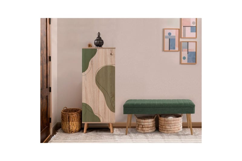 Gelsgan Entrémøbelsett - Grønn - Møbler - Gangmøbler - Møbelsett til gang & entre