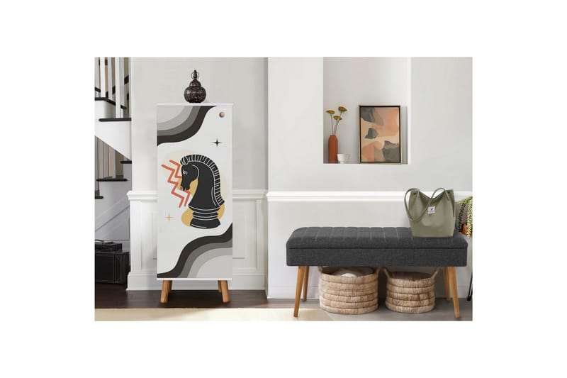 Gelsgan Entrémøbelsett - Hvit/Antrasitt - Møbler - Gangmøbler - Møbelsett til gang & entre