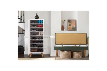 Gelsgan Entrémøbelsett - Hvit/Grønn - Møbler - Gangmøbler - Møbelsett til gang & entre