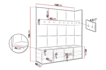 Hollan Entrémøbelsett - Møbler - Gangmøbler - Møbelsett til gang & entre