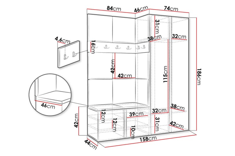 Hollan Entrémøbelsett - Møbler - Gangmøbler - Møbelsett til gang & entre