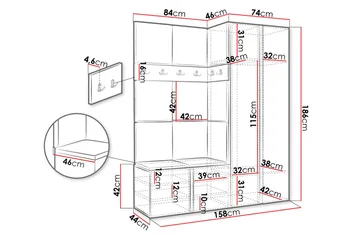 Hollan Entrémøbelsett - Møbler - Gangmøbler - Møbelsett til gang & entre