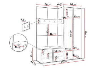 Hollan Entrémøbelsett - Møbler - Gangmøbler - Møbelsett til gang & entre
