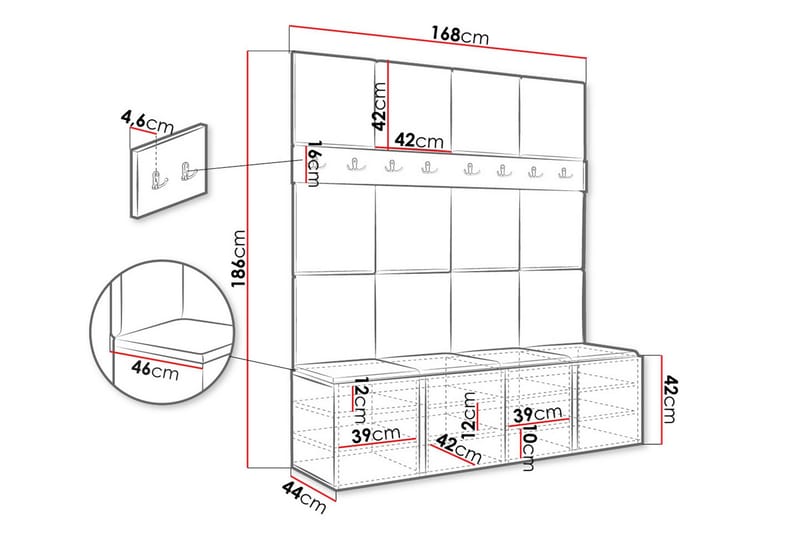 Hollan Entrémøbelsett - Møbler - Gangmøbler - Møbelsett til gang & entre