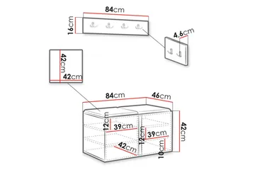 Hollan Entrémøbelsett - Møbler - Gangmøbler - Møbelsett til gang & entre