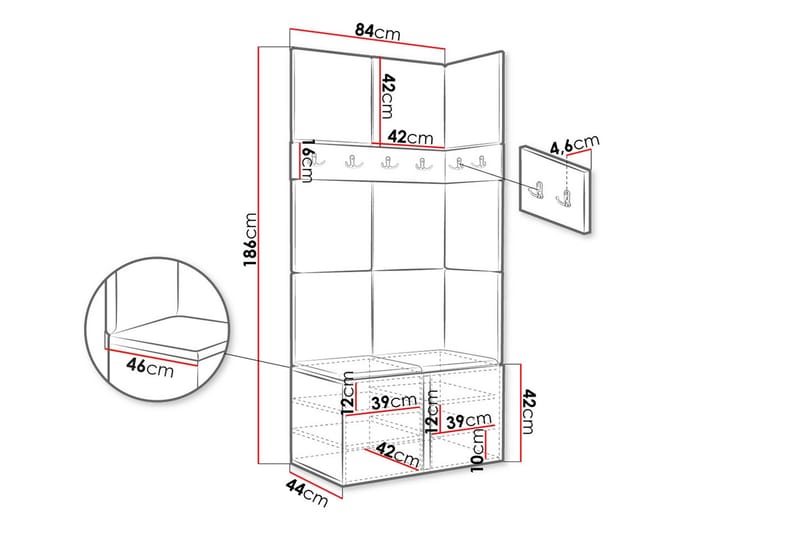 Hollan Entrémøbelsett - Møbler - Gangmøbler - Møbelsett til gang & entre