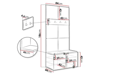Hollan Entrémøbelsett - Møbler - Gangmøbler - Møbelsett til gang & entre