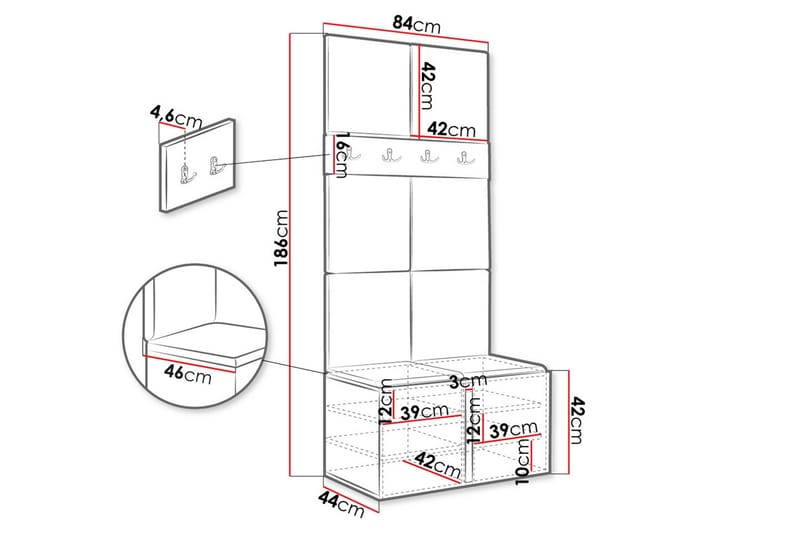 Hollan Entrémøbelsett - Møbler - Gangmøbler - Møbelsett til gang & entre