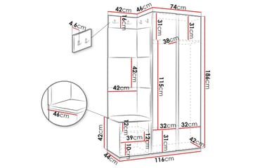 Hollan Hall Møbelsett - Brun - Møbler - Gangmøbler - Møbelsett til gang & entre