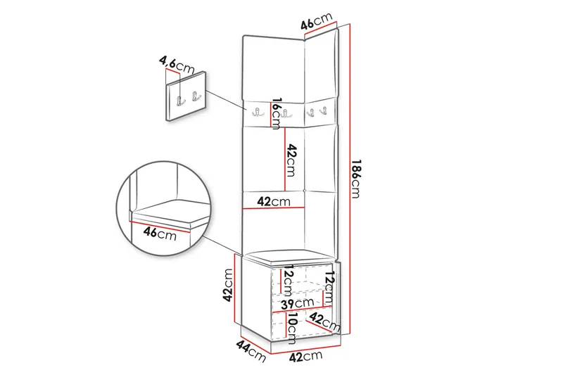 Hollan Hall Møbelsett - Brun - Møbler - Gangmøbler - Møbelsett til gang & entre