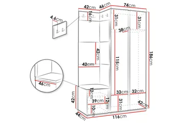 Hollan Hall Møbelsett - Svart Og Hvitt - Møbler - Gangmøbler - Møbelsett til gang & entre