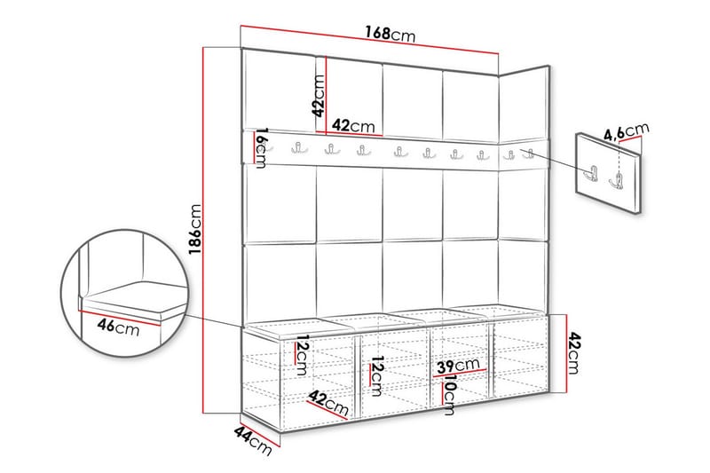Hollan Hall Møbelsett - Svart/Brun - Møbler - Gangmøbler - Møbelsett til gang & entre