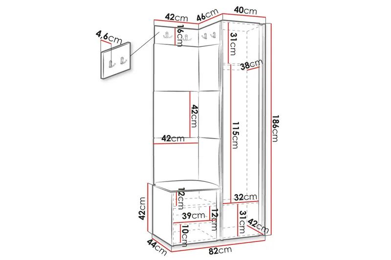 Hollan Hall Møbelsett - Møbler - Gangmøbler - Møbelsett til gang & entre