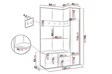 Hollan Hall Møbelsett - Møbler - Gangmøbler - Møbelsett til gang & entre