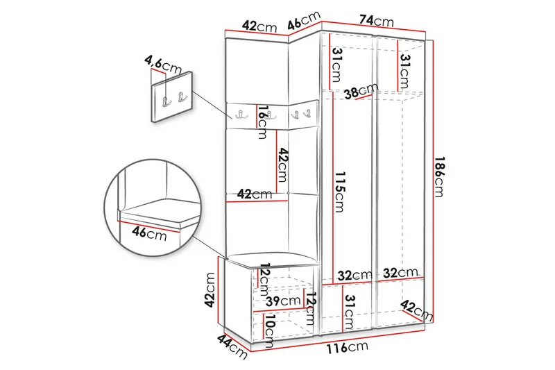 Hollan Hall Møbelsett - Møbler - Gangmøbler - Møbelsett til gang & entre