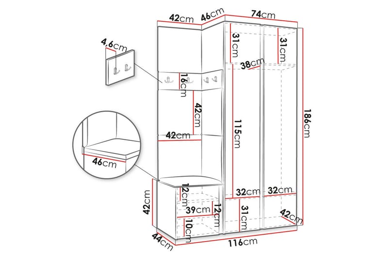Hollan Hall Møbelsett - Møbler - Gangmøbler - Møbelsett til gang & entre