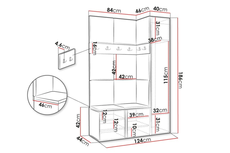 Hollan Hall Møbelsett - Møbler - Gangmøbler - Møbelsett til gang & entre