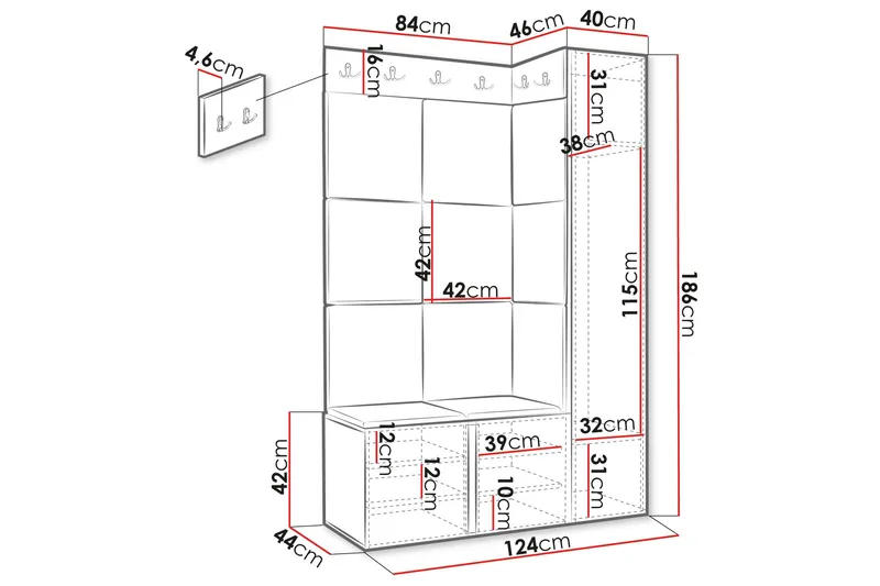 Hollan Hall Møbelsett - Møbler - Gangmøbler - Møbelsett til gang & entre