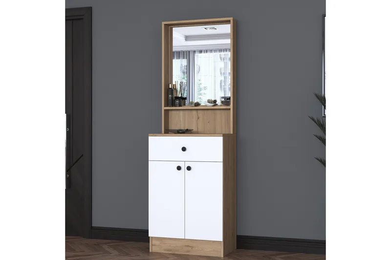 Hooda Gangmøbelsett - Valnøtt/Hvit - Møbler - Gangmøbler - Møbelsett til gang & entre