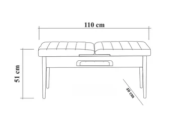 Idehult Benk 51 cm - Hvit / Antrasitt - Møbler - Gangmøbler - Gangbenk