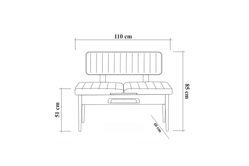 Idehult Benk 85 cm - Tre / Natur / Antrasitt - Møbler - Gangmøbler - Gangbenk