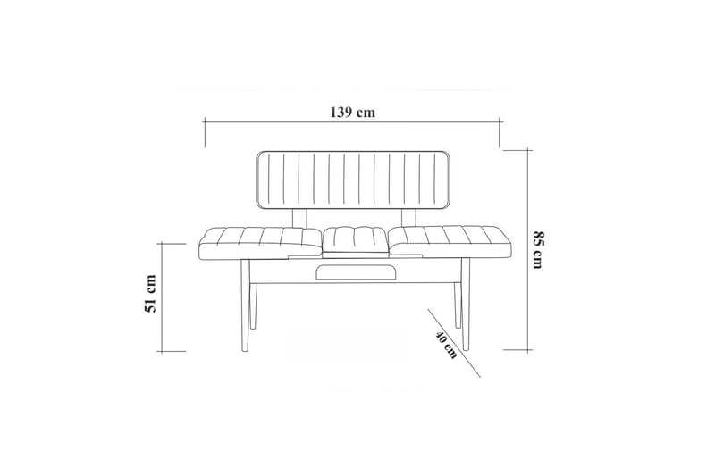 Idehult Benk 85 cm - Tre / Natur / Antrasitt - Møbler - Gangmøbler - Gangbenk