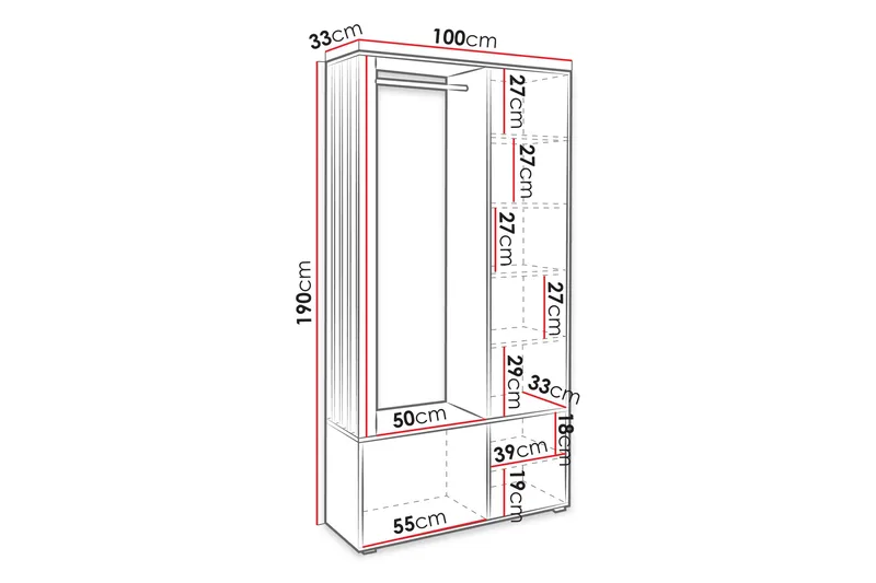 Kennard Entrémøbelsett - Beige - Møbler - Gangmøbler - Møbelsett til gang & entre