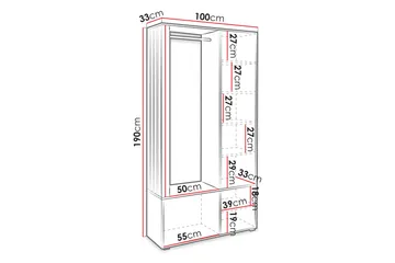 Kennard Entrémøbelsett - Beige - Møbler - Gangmøbler - Møbelsett til gang & entre