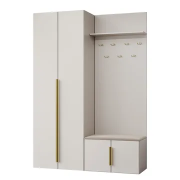 møbelsett Garderobe KERKIN I beige - Møbler - Gangmøbler - Møbelsett til gang & entre