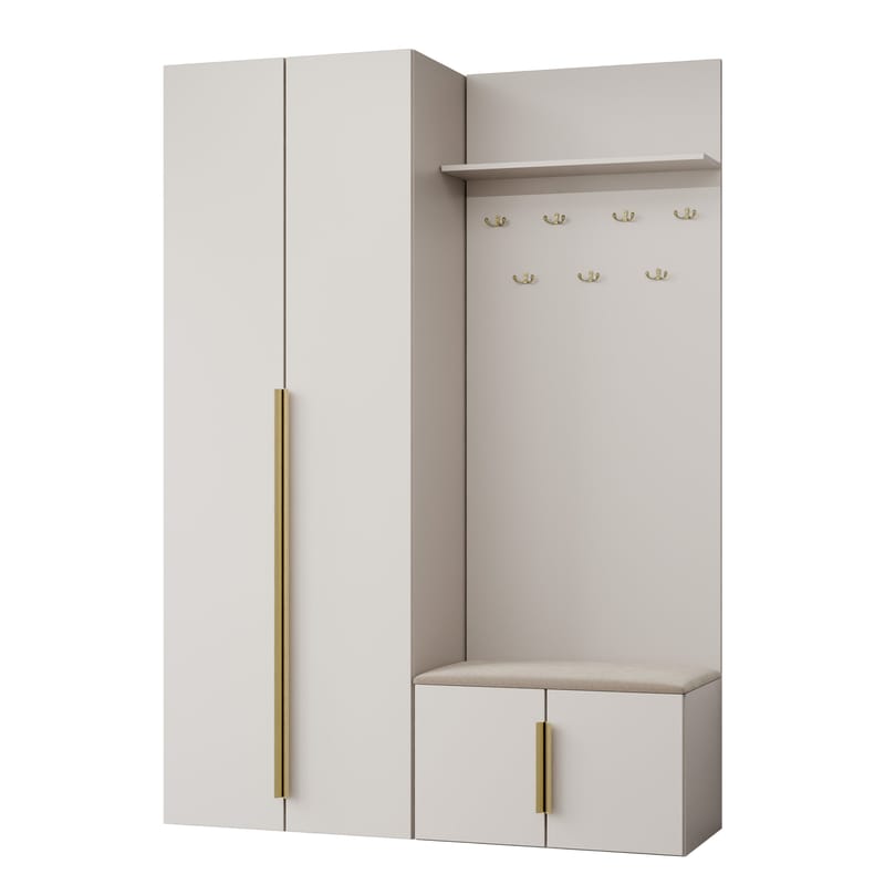 møbelsett Garderobe KERKIN I beige