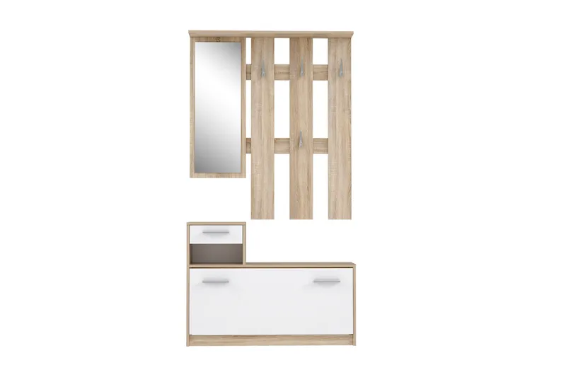 Breslau Gangmøbelsett 98x180 cm - Beige/Hvit - Møbler - Gangmøbler - Møbelsett til gang & entre